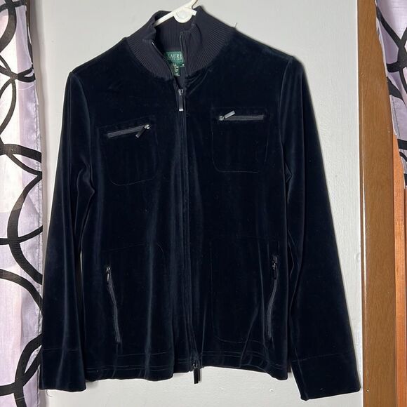 Lauren Ralph Lauren Velour full zip jacket, size medium - Picture 2 of 8